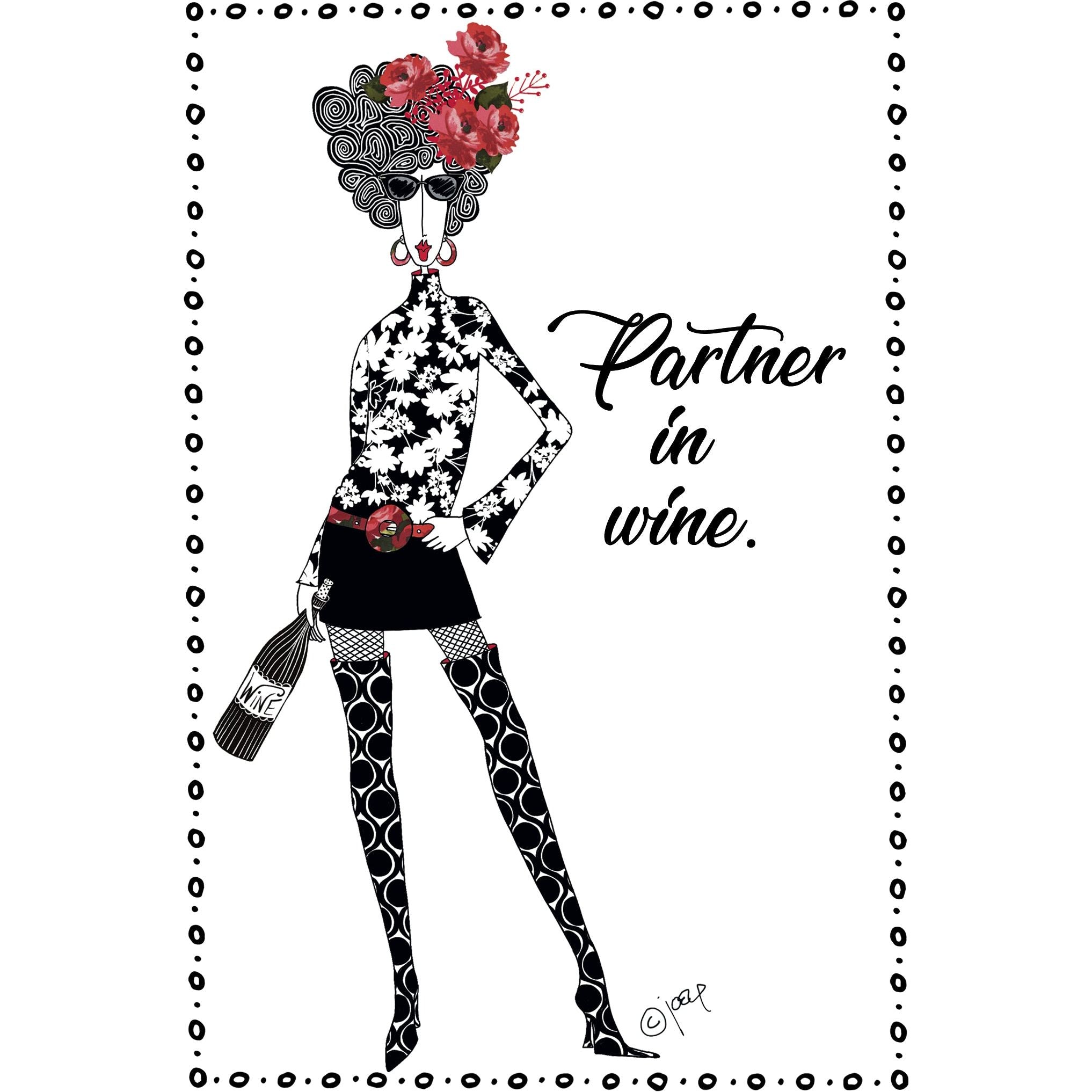 Birthday Card Partner In Wine Dolly Mamas - Cardmore